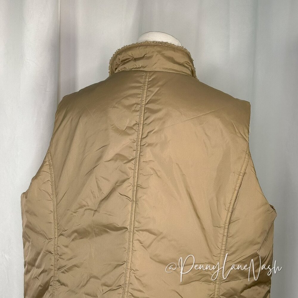 Villager by Liz Clairborne Sherpa Lined Vest Size 2 Tan - Picture 8 of 9